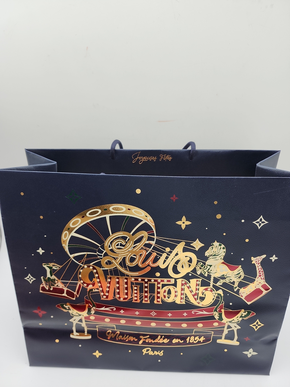 Louis Vuitton Navy Gold Carousel Gift Bag Only